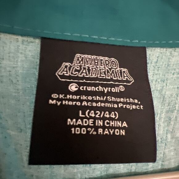 My Hero Academia Plus Ultra Short Sleeve Woven Resort Shirt Large (42-44) Blue - Picture 5 of 6